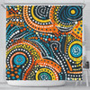 Australia Aboriginal Shower Curtain - Traditional Australian Aboriginal Native Design (Black) Ver 5 Shower Curtain