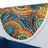 Australia Aboriginal Beach Blanket - Traditional Australian Aboriginal Native Design (Black) Ver 5 Beach Blanket