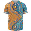 Australia Aboriginal Baseball Shirt - Indigenous Beach Dot Painting Art Baseball Shirt