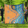 Australia Aboriginal Quilt - Indigenous Beach Dot Painting Art Quilt