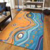 Australia Aboriginal Area Rug - Indigenous Beach Dot Painting Art Area Rug