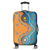 Australia Aboriginal Luggage Cover - Indigenous Beach Dot Painting Art Luggage Cover