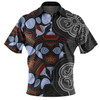Australia Aboriginal Polo Shirt - Eucalyptus Seamless Pattern In Aboriginal Dot Art Polo Shirt