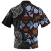 Australia Aboriginal Polo Shirt - Eucalyptus Seamless Pattern In Aboriginal Dot Art Polo Shirt