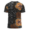 Australia Aboriginal T-shirt - Aboriginal Dot Art With Bush Flowers T-shirt
