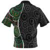 Australia Aboriginal Hawaiian Shirt - Green Dot Art Circle Pattern From Aboriginal Art Hawaiian Shirt
