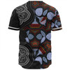 Australia Aboriginal Baseball Shirt - Eucalyptus Seamless Pattern In Aboriginal Dot Art Baseball Shirt