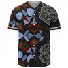 Australia Aboriginal Baseball Shirt - Eucalyptus Seamless Pattern In Aboriginal Dot Art Baseball Shirt