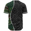 Australia Aboriginal Baseball Shirt - Green Dot Art Circle Pattern From Aboriginal Art Baseball Shirt
