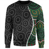 Australia Aboriginal Sweatshirt - Green Dot Art Circle Pattern From Aboriginal Art Sweatshirt