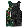 Australia Aboriginal Men Singlet - Green Dot Art Circle Pattern From Aboriginal Art Men Singlet