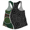 Australia Aboriginal Women Racerback Singlet - Green Dot Art Circle Pattern From Aboriginal Art Women Racerback Singlet