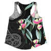 Australia Aboriginal Women Racerback Singlet - Seamless Pattern With Eucalyptus Flower Women Racerback Singlet