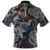 Australia Aboriginal Zip Polo Shirt - Australian Native Floral Seamless Pattern Zip Polo Shirt