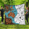 Australia Aboriginal Custom Quilt - Aussie Indigenous Hunting Season With Kangaroo Dot Art Quilt