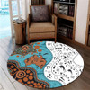 Australia Aboriginal Custom Round Rug - Aussie Indigenous Hunting Season With Kangaroo Dot Art Round Rug