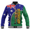 Australia Custom Baseball Jacket - Kangaroo Happy Australia Day Baseball Jacket