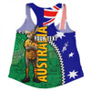 Australia Custom Women Racerback Singlet - Kangaroo Happy Australia Day Women Racerback Singlet