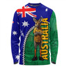 Australia Custom Long Sleeve T-shirt - Kangaroo Happy Australia Day Long Sleeve T-shirt