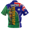 Australia Custom Zip Polo Shirt - Kangaroo Happy Australia Day Zip Polo Shirt