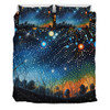 Australia Aboriginal Bedding Set - Aboriginal Dot Painting Dreamtime Story Of A Night Sky Bedding Set