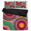 Australia Aboriginal Bedding Set - Aboriginal Rainbow Dot Inspired Bedding Set