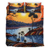 Australia Aboriginal Bedding Set - Aboriginal River In Circle and Dot Painting Bedding Set