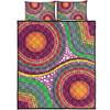 Australia Aboriginal Quilt Bed Set - Aboriginal Rainbow Dot Inspired Quilt Bed Set