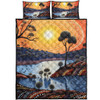 Australia Aboriginal Quilt Bed Set - Aboriginal River In Circle and Dot Painting Quilt Bed Set