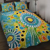 Australia Aboriginal Quilt Bed Set - Beautiful Abstract Pastel Quilt Bed Set