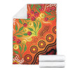 Australia Aboriginal Blanket - Aboriginal Dot Art With Bush Flowers Blanket
