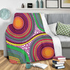 Australia Aboriginal Blanket - Aboriginal Rainbow Dot Inspired Blanket