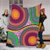 Australia Aboriginal Blanket - Aboriginal Rainbow Dot Inspired Blanket