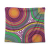 Australia Aboriginal Tapestry - Aboriginal Rainbow Dot Inspired Tapestry