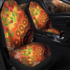 Australia Aboriginal Car Seat Cover - Aboriginal Dot Art With Bush Flowers Car Seat Cover