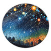 Australia Aboriginal Round Rug - Aboriginal Dot Painting Dreamtime Story Of A Night Sky Round Rug