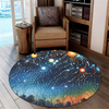 Australia Aboriginal Round Rug - Aboriginal Dot Painting Dreamtime Story Of A Night Sky Round Rug