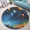 Australia Aboriginal Round Rug - Aboriginal Dot Painting Dreamtime Story Of A Night Sky Round Rug