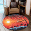 Australia Aboriginal Round Rug - Aboriginal Dot Painting Style Art Dreamtime Story Round Rug