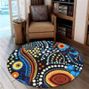 Australia Aboriginal Round Rug - Aboriginal Dreamtime Art Pattern Round Rug