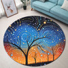 Australia Aboriginal Round Rug - Australian Dreamtime Story Of A Night Sky Round Rug