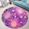 Australia Aboriginal Round Rug - Beautiful Aboriginal Pastel Pink Style Round Rug