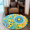 Australia Aboriginal Round Rug - Beautiful Abstract Pastel Round Rug