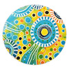 Australia Aboriginal Round Rug - Beautiful Abstract Pastel Round Rug