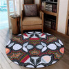 Australia Aboriginal Round Rug - Eucalyptus seamless pattern In Aboriginal Dot Art Round Rug