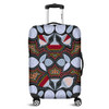 Australia Aboriginal Luggage Cover - Eucalyptus seamless pattern In Aboriginal Dot Art Luggage Cover