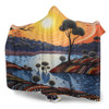 Australia Aboriginal Hooded Blanket - Aboriginal River In Circle and Dot Painting Hooded Blanket