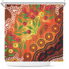 Australia Aboriginal Shower Curtain - Aboriginal Dot Art With Bush Flowers Shower Curtain