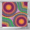 Australia Aboriginal Shower Curtain - Aboriginal Rainbow Dot Inspired Shower Curtain