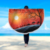 Australia Aboriginal Beach Blanket - Aboriginal Dot Painting Style Art Dreamtime Story Beach Blanket